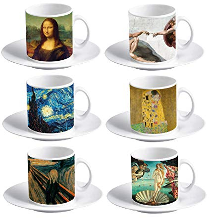 My Custom Style Tazzine caffè Espresso #Arte# 60x57mm con piattino (Set da 6)