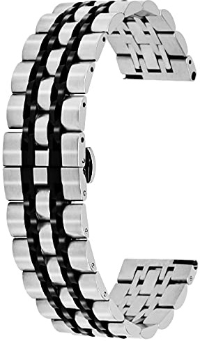 Kai Tian 7 Zeilen Armband Edelstahl Uhrenarmband 20mm 22mm Gebürstet Poliert Uhrenarmbänder für Männer Frauen Schnelle Veröffentlichung Verjüngt