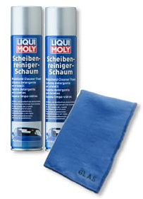 LIQUI Hochwirksamer ScheibenReinigerSchaum inkl. Glastuch,3-teiliges Set
