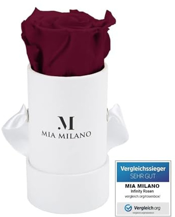 Mia Milano Infinity Rose für Sie (5 Jahre haltbar) Geschenk Rosenbox mit echter Rose I Konservierte Flowerbox - Handmade in Germany