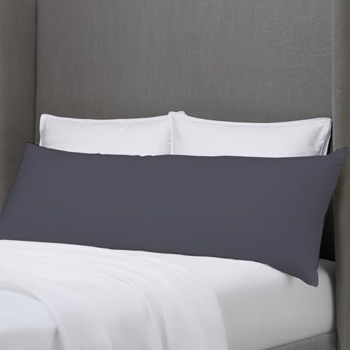 6ft Long Bolster Pillow with Cover - Pregnancy Body Support Cushion (Grey)
