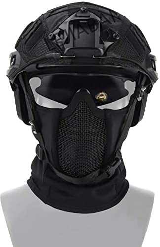 Taktischer Air Gun Paintball Fast Helm Mit Helmüberzug, Faltbarem Design Ninja Style Balaclava Mesh Maske Und taktischer Schutzbrille