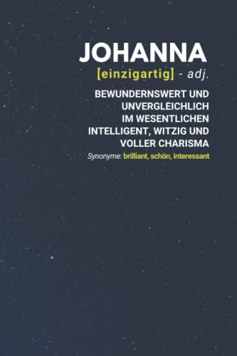 Johanna (einzigartig) bewundernswert: Notizbuch inkl. To Do Liste | Das perfekte Geschenk | personalisiert mit dem Namen Johanna | Geschenkidee | Geschenke | Name