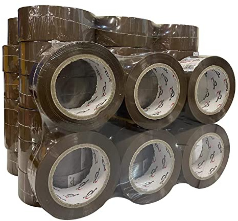 ZCENTER Cinta Embalar Cinta embalaje Cinta adhesiva para Cajas y Paquetes- (MARRON-4.8X 1 0 0 M 36PCS)