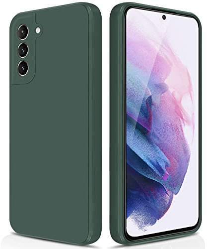 GiiYoon Silikon Skal Kompatibel med Samsung Galaxy S21 Plus, Silky Soft Touch Skal med Hela Kroppen, Stötsäker Case med Mikrofiberfoder - Midnattsgrön