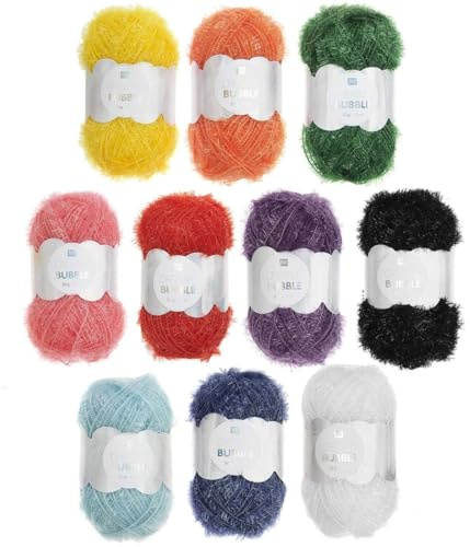 Rico Design Creative Bubble Set, 10 Farben á je 50g (Rainbow)