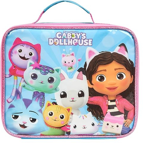 Gabby's Dollhouse Polar Gear - Asa de almuerzo aislada para niños, producto oficial de poliéster 600D, rectangular, enfriador de alimentos, bolsa térmica reutilizable para la escuela, guardería,