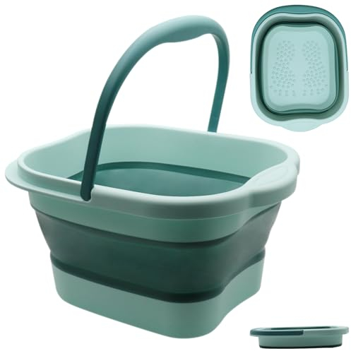 ZSMJAER Bañera Para Pies de Plegable Gran Capacidad 15L, Pediluvio Con Función de Masaje, Spa Pies Con 8 Rodillos y 120 Puntos Convexos de Masaje, Para Mejorar El Cuidado de Los Pies y Relajarte