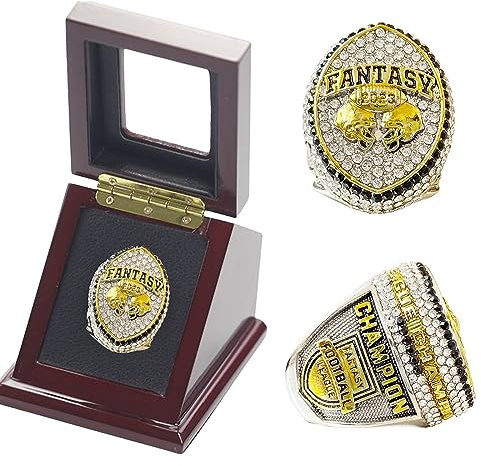 HYKJSHED 2023 Fantasy Football Ring Championship Ring Heavy FFL Champions Ringe Souvenir Männer Vater Alumni Freund Rugby Fans