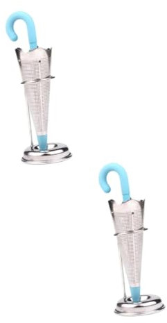 BESTonZON 2pcs Umbrella Style Tea Strainer Stainless Steel Tea Infuser Fine Mesh Bowl for