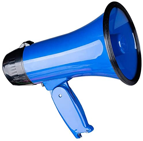 casstaly Haut-Parleur MéGaphone Compact 25 W PA MéGaphone - avec SirèNe IntéGréE, Enregistreur Vocal, Ouvre-Bouteille,Bleu