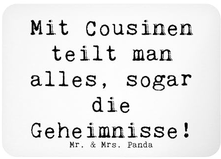 Mr. & Mrs. Panda Magnet Spruch Cousine Geheimnisse - Geschenk, Verwandte, haftmagnet, zettelhalter, Weihnachten, wandmagnet, handgemacht, Kühlschrankmagnet, Liebe, whiteboardmagnet, Erinnerungen