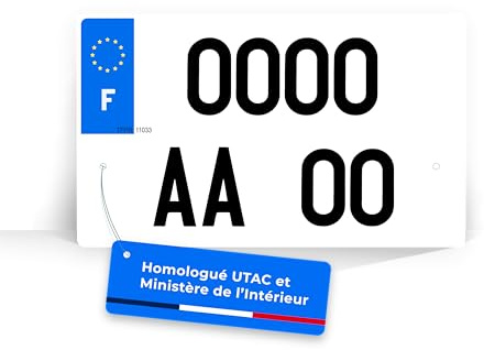 CMAPLAQUE Plaque Immatriculation Moto FNI (Ancienne numérotation) plexiglass 210x130 mm - Rivets offerts