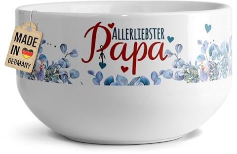 Print Royal PR Müslischale mit Spruch - Allerbester Papa - Persönliches Geschenk für Papa zum Geburtstag, Weihnachten, Vatertag | Keramik, 500 ml