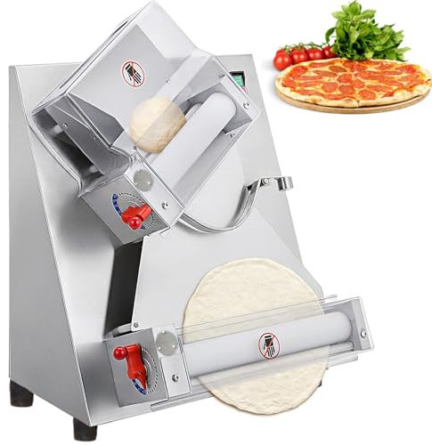 Dfdieratve Commercial Dough Roller Sheeter, 370W Electric Pizza Dough Roller Sheeter Machine for Home Automatic Electric Pizza Dough Press Machine for 4-12 Pizza