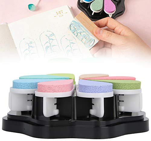 Almohadilla de Tinta de Pétalos, 8 Colores, Base de Agua, Almohadilla para Sello Manual, Cobertura Fuerte para Papel Ordinario (1010 huevos de Pascua)