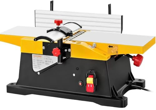Multifunctional Benchtop Planer, Woodworking Benchtop Jointers 6 Inch with 1800W Motor, 12000RPM Heavy Duty Benchtop Planer, Adjustable 0-3MM Cutting Depth, for Wood Cutting