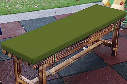 Wasserdichte Outdoor-Bankauflage für Garten, Schaukel, Terrasse, 90 x 40 x 5 cm, Dunkelgrün, passend für 2-/3-/4-Sitzer-Bank