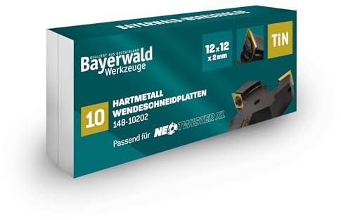 Bayerwald NeoTwister Flachfräser für Oberfräse v. Holz - SchnittØ 60 mm / SchaftØ 12 mm - Flachfräsen/Nutfräsen / Kantenfräsen - auswechselbare TiN-besch. Messer - Profi-Werkzeug, präzise u