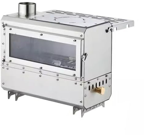Stufa For Tenda, Stufa A Legna, Con 4 Canne Fumarie, Realizzata In Acciaio Inox 301 Ispessito, Adatta For La Cucina All'aperto, Il Campeggio, L'escursionismo, L'acqua Bollente For Il Calore