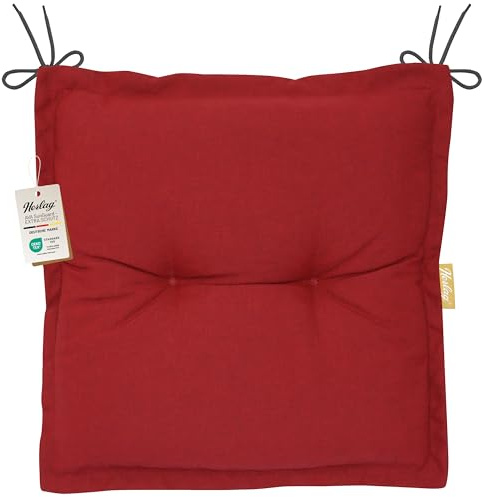 Herlag Gartenstuhlauflage Hocker AVA Sun-Guard 50x50x9cm | Extra Dickes Hockerkissen 9 cm für Fußhocker | Stuhlkissen für Gartenhocker mit Deluxe-Komfort | Öko Tex 100 | 1 Polster | Rot