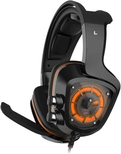 LAEROGIT Casque USB PS4 Haut de Gamme, Casque de Jeu PC avec Son Surround 7.1 avec câble et Micro antibruit for Ordinateurs Portables, Ordinateur, avec lumière RVB