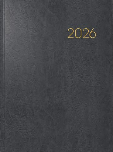 BRUNNEN Buchkalender Mod. 797 2026 | 168×240 mm, Kunststoff, schwarz