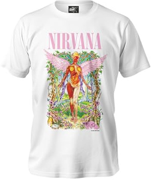 T-Shirt Homme Nirvana Licence Officielle – Tee Shirt Rock Blanc, Imprimé Iconique, Coton Confortable, Idée Cadeau Fan Grunge