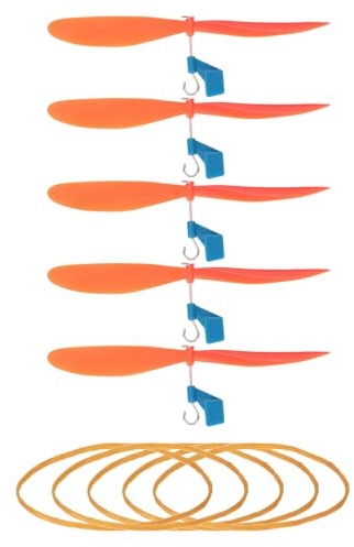 sourcing map Plastic Propeller, Propeller Props Blade with Rubber Band Hooks Helicopter for Powered Airplanes DIY Science