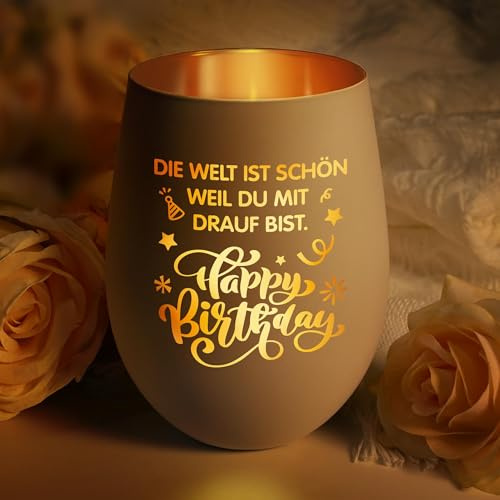 Geburtstagsgeschenk Frau, Geburtstag Geschenk Frau - Windlichter mit Gravur, Geschenk Freundin Geburtstag, Geburtstagsgeschenk für Mama, Freundin, Schwester, Familie und Freunde