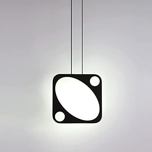 Lámpara Colgante LED de Metal Negro, lámpara de Techo Colgante, Mini lámpara Colgante geométrica, luminarias de suspensión Minimalistas para Comedor, Cocina, Isla, Dormitorio, Chaser of Light