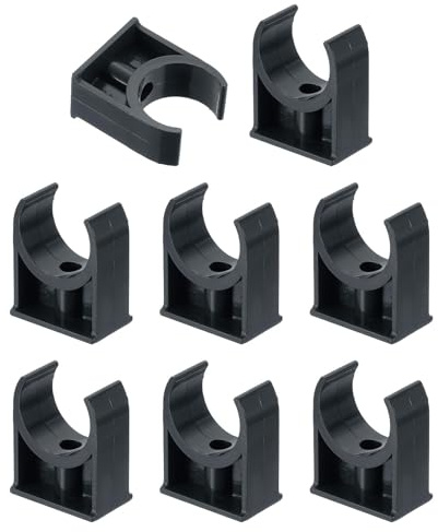 TA-VIGOR 32mm PVC Water Pipe Clamps Clips, 8pcs U-Shaped Tubing Hose Buckles for 32mm OD Tubing, TV Trays Hose Hanger Support Pex Tubing Hose Clamps Universal Single Pipe Clip