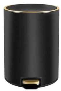 CHURICH-E Botes de basura, Contenedor de basura con pedal de 18 l: acero inoxidable, con tapa y cubo interior extraíble.,para espacio interior(Black)