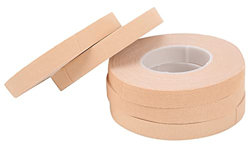 SPYMINNPOO Fingertejp, 5 Rullar Bomullsadhesiv Gips för Stränginstrument, med Sax för Fingerskydd, Mjukt Tunt Material, Vegetabiliskt Limlager (Performance tejp (hudfärg))