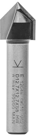 ENT 12048 V-Nutfräser und Schriftenfräser HW, Schaft (S) 8 mm, Durchmesser (D) 12,7 mm, NL 12,7 mm, E 90°, SL 32 mm