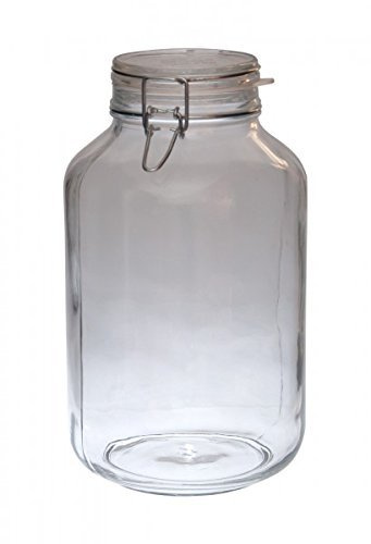 Bormioli Fido - Vaso originale con chiusura a morsetto disponibile in diverse dimensioni, Vetro, 4.0 Liter