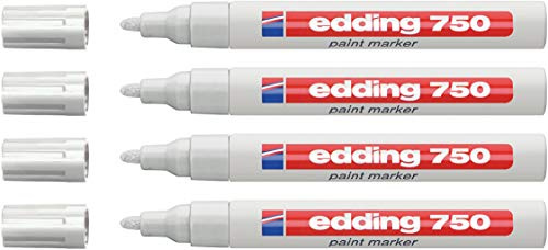 Edding Industriell färgmarkör, 2-4 mm, vit, 4-pack