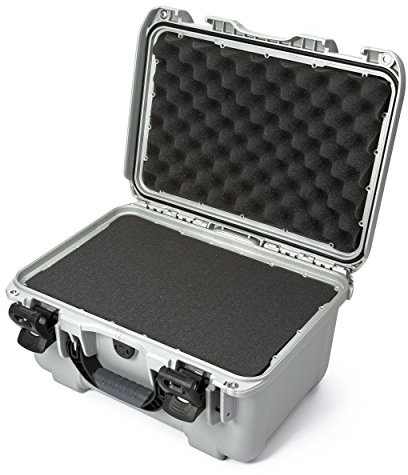 Nanuk 918 Hartschalenkoffer mit Schaumstoffeinsatz, mittelgroß, wasserdicht, 42,9 x 32,8 x 23,6 cm, Silber