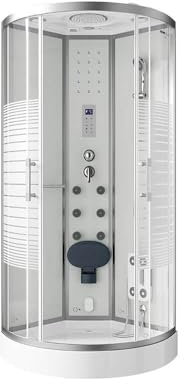 HOME DELUXE - doccia a vapore BIANCO PERLA - dimensioni 100 x 100 cm - inclusa funzione vapore, doccia a pioggia, radio e accessori I doccia già pronta, doccia, tempio doccia