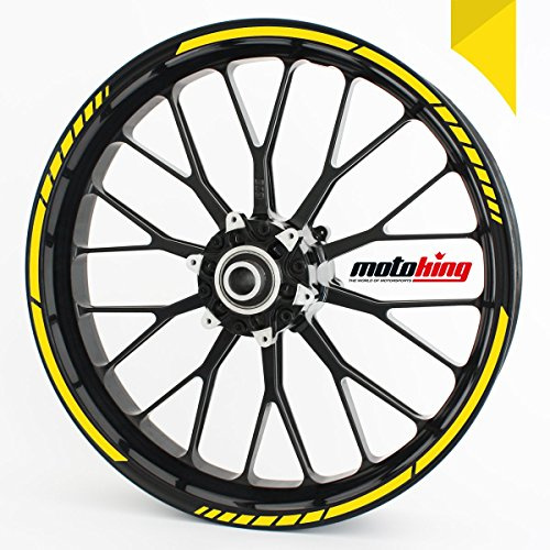 Felgenrandaufkleber GP im GP-Design passend für 17 Zoll und 16 18 19 Felgen für Motorrad, Auto & mehr - Gelb