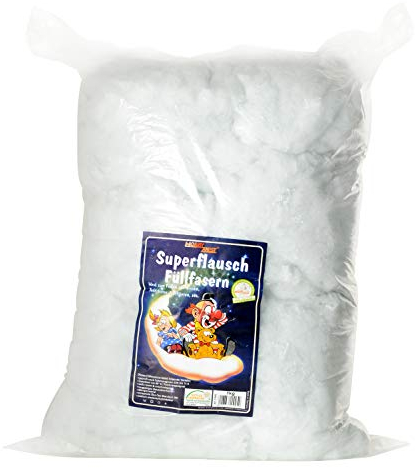Hobbybest 11012 Polyester Füllwatte hochflauschig 1000 g Beutel, 100% Polyester, White, 50 x 40 x 20 cm