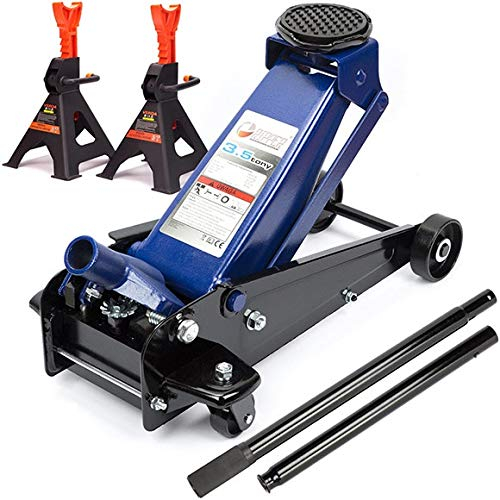 WAGENHEBER 3,5T Hubhöhe 135 - 500 mm RANGIERWAGENHEBER + 2X Unterstellbock m80238