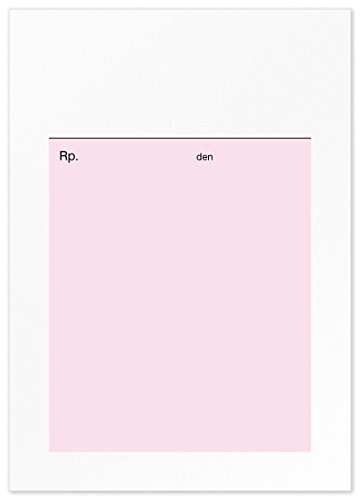 200 Privatrezepte für Ärzte und Heilpraktiker, rosa, DIN A6, Art. 51122 | blanko Einzel-Blätter zum Bedrucken ohne störende Leimkante, hochwertiges Papier, fälschungserschwert rosa Hintergrund