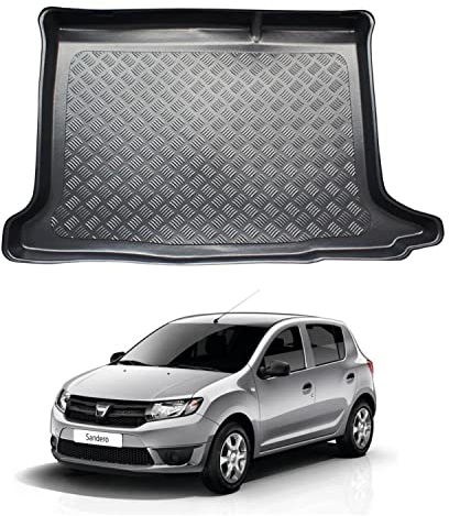 NOMAD Dacia Sandero (2012-2020) Boot Liner Tailored Fit Car Floor Mat Protector Non Slip Waterproof Raised Edges Compatible Custom Fit Accessory Black Dog & Pet Friendly Easy Install All-Weather