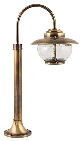 Licht-Erlebnisse Gartenleuchte aus Messing 60cm hoch Maritim wetterfest Wegbeleuchtung Außenlampe Garten Weg