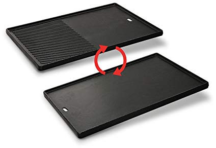EndersSWITCH GRID Guss-Wende-Platte 1/2 für Enders Gasgrill CHICAGO NEXT 4 R TURBO, 1/2 Grillfläche, Gusseisen, Grill Zubehör, Grillplatte, massive Gussplatte ist beidseitig nutzbar, #7894