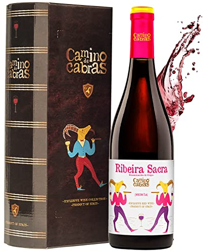 Estuche Vino para Regalar Tinto Mencia Ribeira Sacra | Vino Regalo Gourmet | Red Wine | Vinos Buenos Para Regalar | 1 Botella x 750 ml CAMINO DE CABRAS