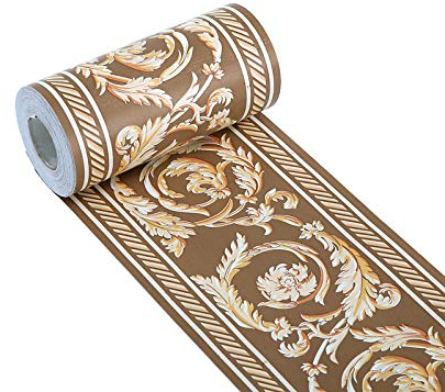 Tapetenbordüre selbstklebend Braune Rebe PVC Sockelleiste Dekorative Bordüre Selbstklebende Home Bordüre Küche Tapetenbordüre selbstklebend für Badezimmer Wohnzimmer 10.6X1000CM