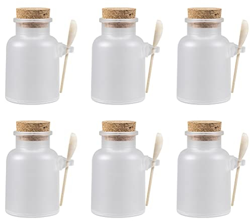 Lurrose 6 Sets Leer Gläser mit Kork Und Löffel Matt ABS Comestic Flasche DIY Körper Creme Container Butter Lagerung Kanister Kann Töpfe für Schönheit Honig
