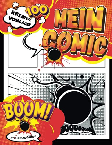 Comic Menschen Zeichnen Lernen Kinder: 100 Anime Blank Comic mit Beschriftungsblasen für Kinder und Erwachsene. Ein Meisterwerk-Geschenk für Heldenliebhaber